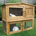 zooprinz Hasenstall Kaninchenstall Obelix - aus edlem massiven Vollholz ideal für draußen - Kleintierstall mit natürlichen Farbe gestrichen - Einfach und schnell zu reinigen - Kaninchenstall  